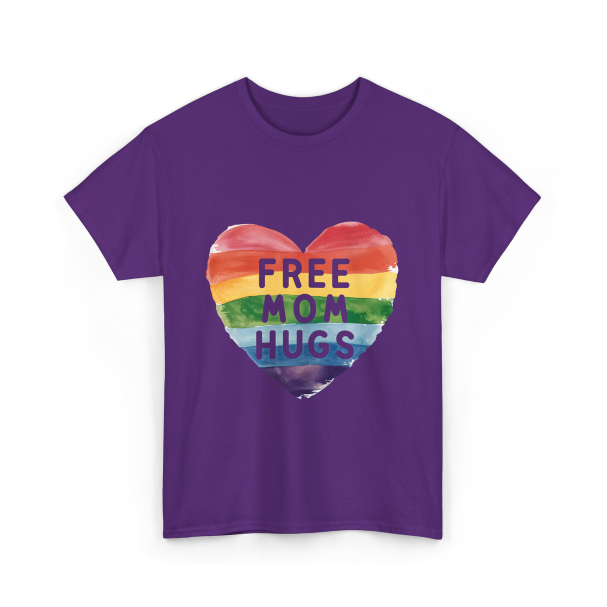 Free Mom Hugs LGBT Pride Love T-Shirt - Purple