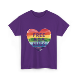 Free Mom Hugs LGBT Pride Love T-Shirt - Purple