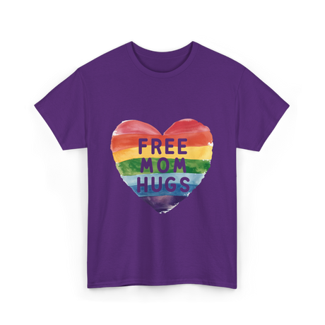 Free Mom Hugs LGBT Pride Love T-Shirt - Purple