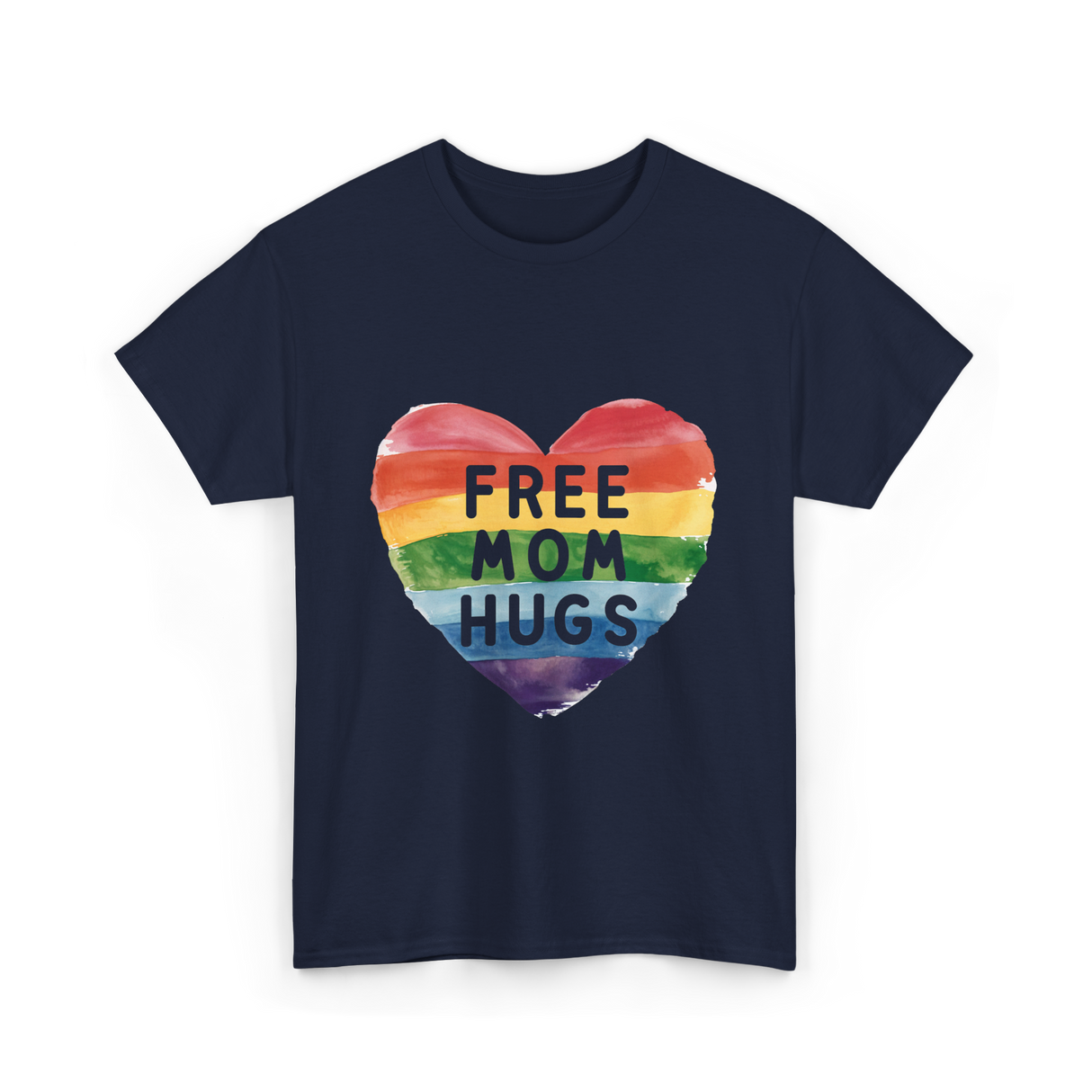 Free Mom Hugs LGBT Pride Love T-Shirt - Navy