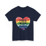 Free Mom Hugs LGBT Pride Love T-Shirt - Navy