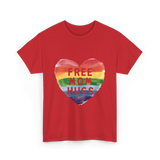 Free Mom Hugs LGBT Pride Love T-Shirt - Red