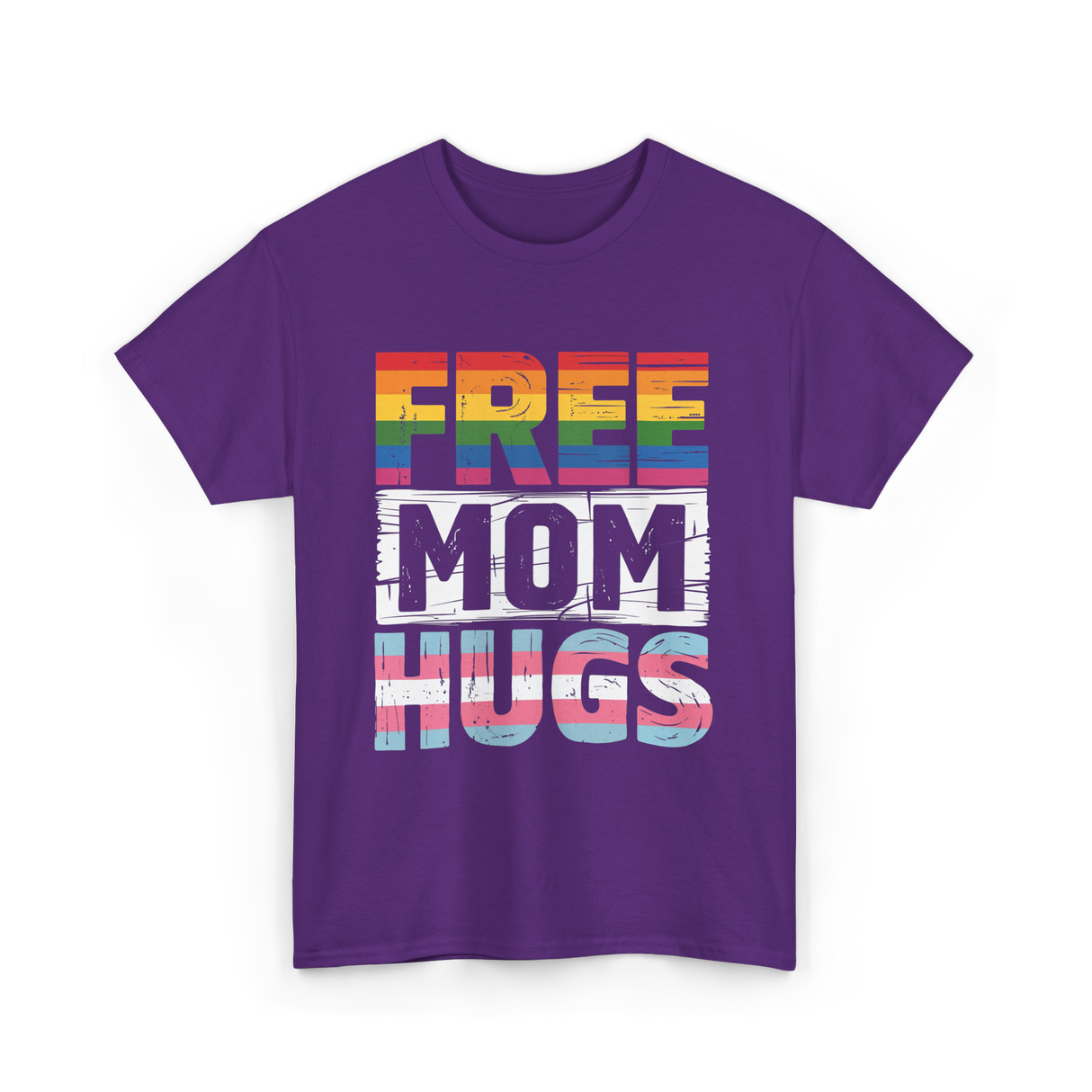 Free Mom Hugs LGBTQ Ally T-Shirt - Purple