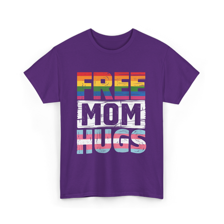 Free Mom Hugs LGBTQ Ally T-Shirt - Purple