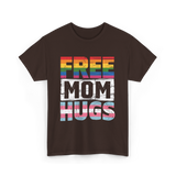 Free Mom Hugs LGBTQ Ally T-Shirt - Dark Chocolate