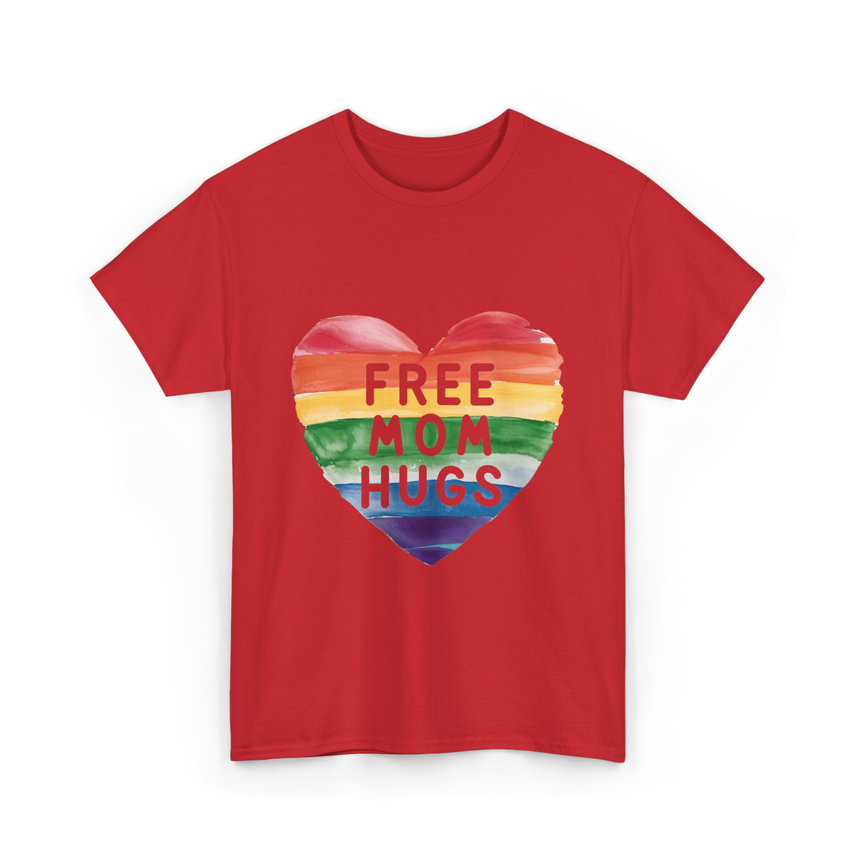 Free Mom Hugs LGBTQ Pride T-Shirt - Red