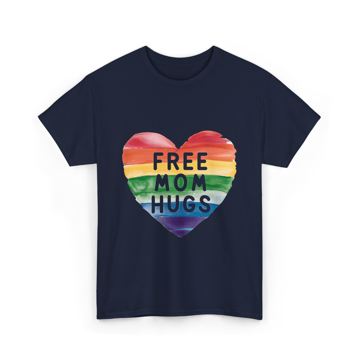 Free Mom Hugs LGBTQ Pride T-Shirt - Navy