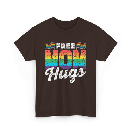 Free Mom Hugs LGBTQ Pride T-Shirt - Dark Chocolate