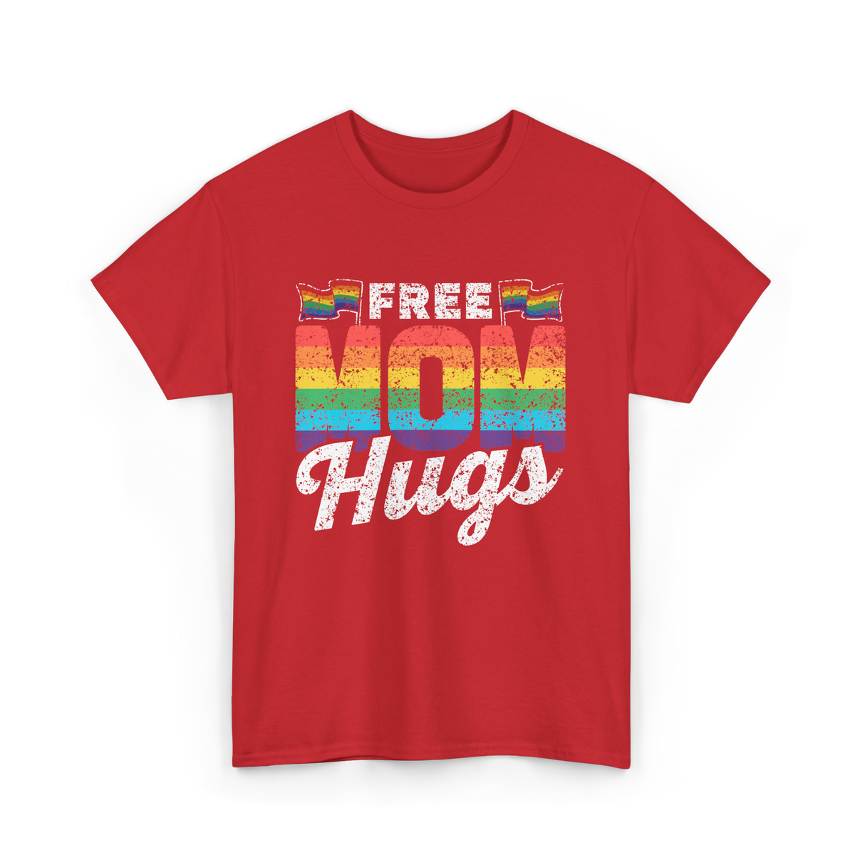 Free Mom Hugs LGBTQ Pride T-Shirt - Red