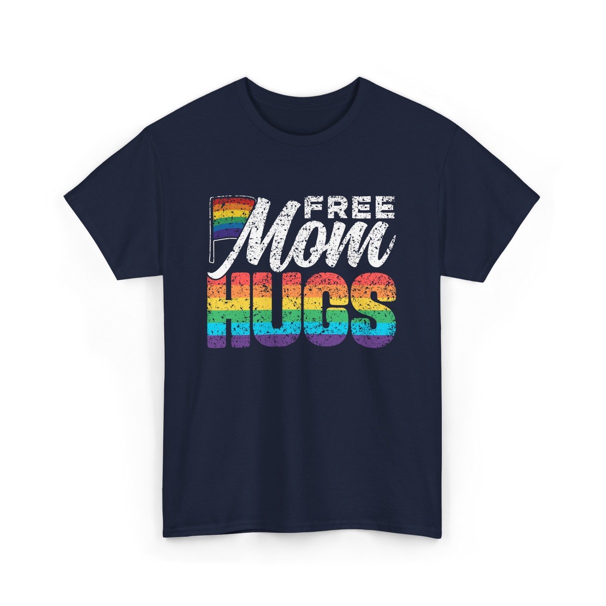 Free Mom Hugs LGBTQ Pride T-Shirt - Navy