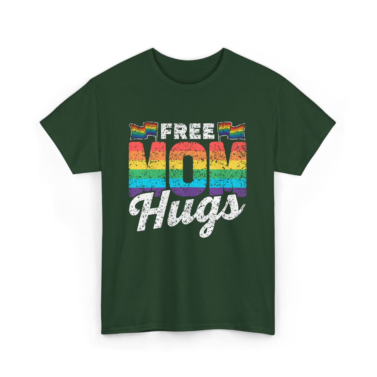 Free Mom Hugs LGBTQ Pride T-Shirt - Forest Green