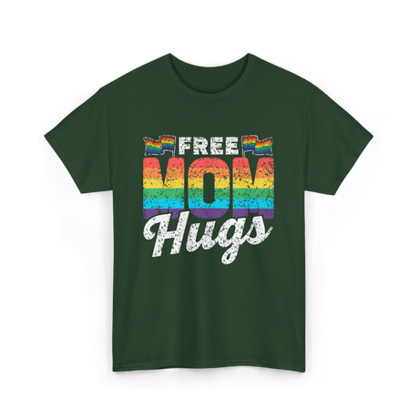 Free Mom Hugs LGBTQ Pride T-Shirt - Forest Green