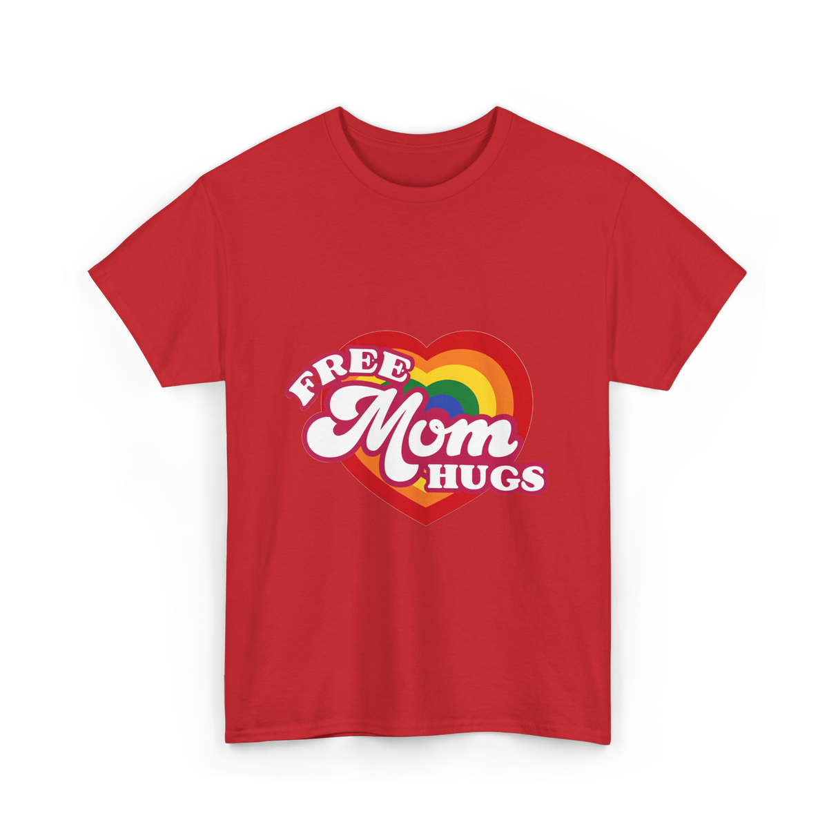 Free Mom Hugs LGBTQ Pride T-Shirt - Red