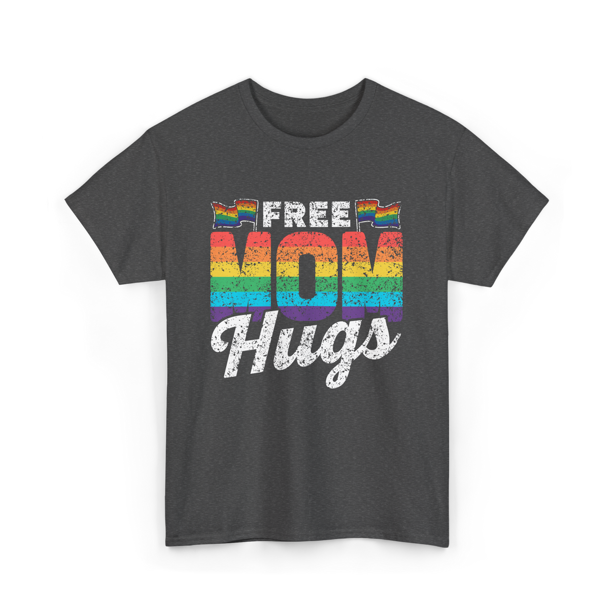 Free Mom Hugs LGBTQ Pride T-Shirt - Dark Heather