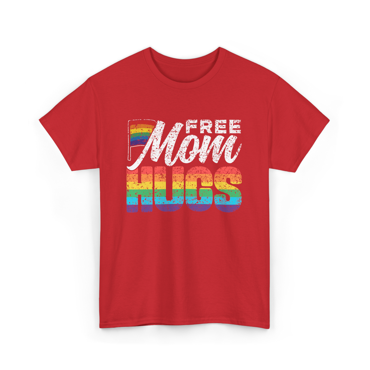 Free Mom Hugs LGBTQ Pride T-Shirt - Red