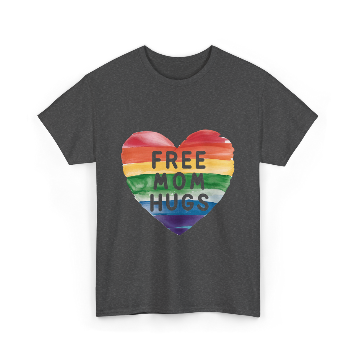 Free Mom Hugs LGBTQ Pride T-Shirt - Dark Heather