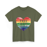 Free Mom Hugs LGBTQ Pride T-Shirt - Military Green