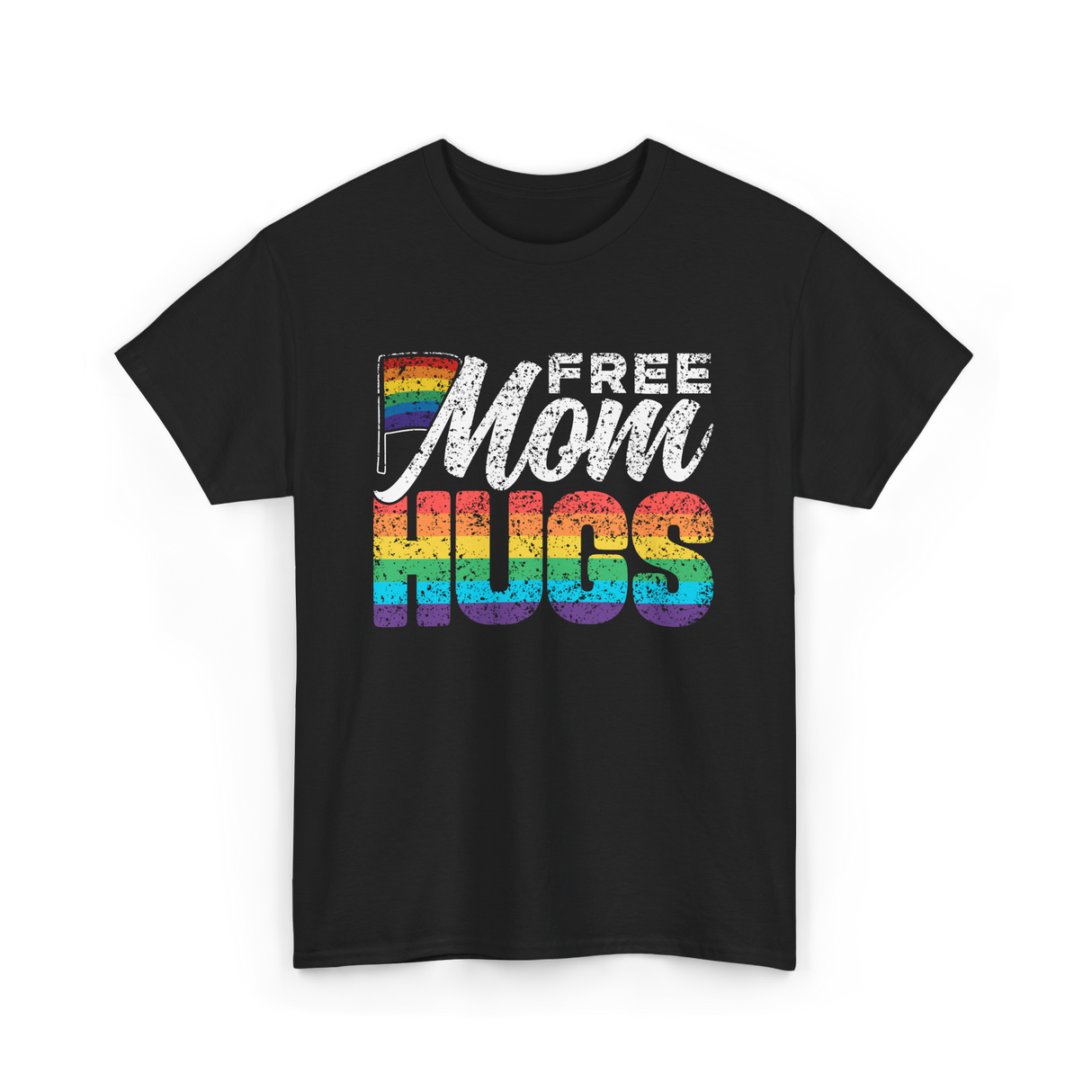 Free Mom Hugs LGBTQ Pride T-Shirt - Black