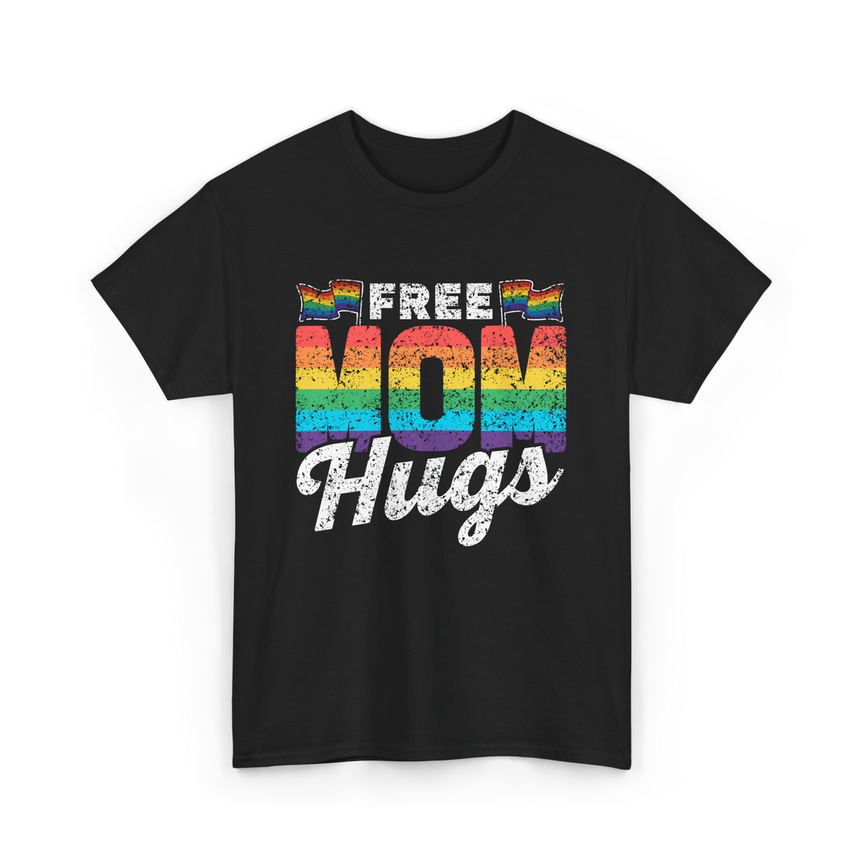 Free Mom Hugs LGBTQ Pride T-Shirt - Black