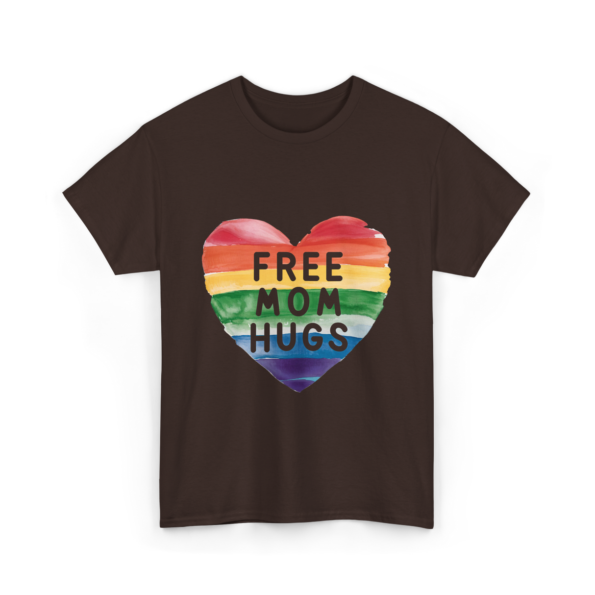 Free Mom Hugs LGBTQ Pride T-Shirt - Dark Chocolate