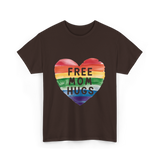 Free Mom Hugs LGBTQ Pride T-Shirt - Dark Chocolate