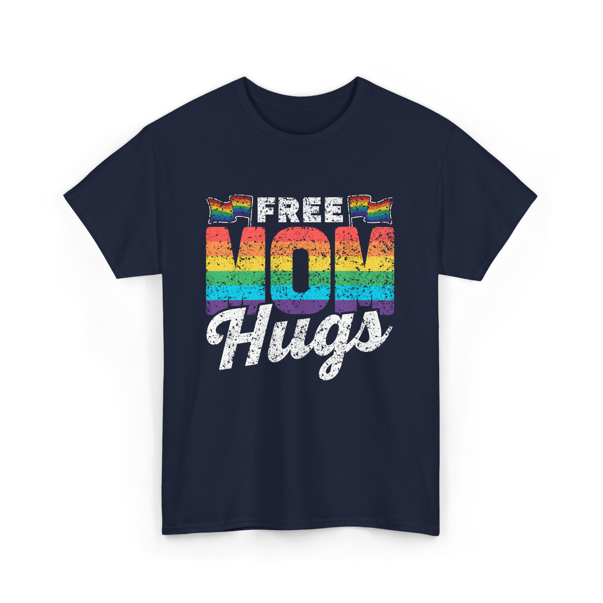 Free Mom Hugs LGBTQ Pride T-Shirt - Navy