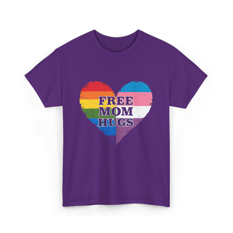 Free Mom Hugs Love Support T-Shirt - Purple