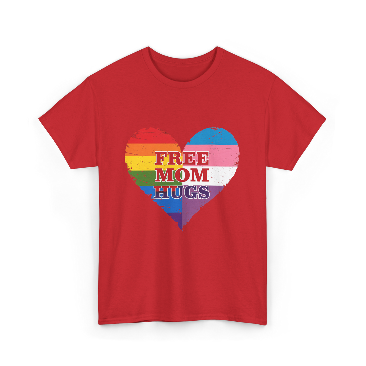 Free Mom Hugs Love Support T-Shirt - Red