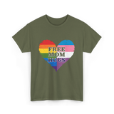 Free Mom Hugs Love Support T-Shirt - Military Green