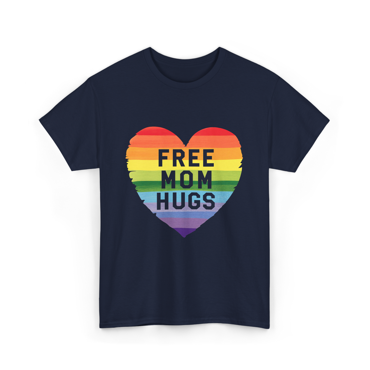 Free Mom Hugs Pride Love T-Shirt - Navy