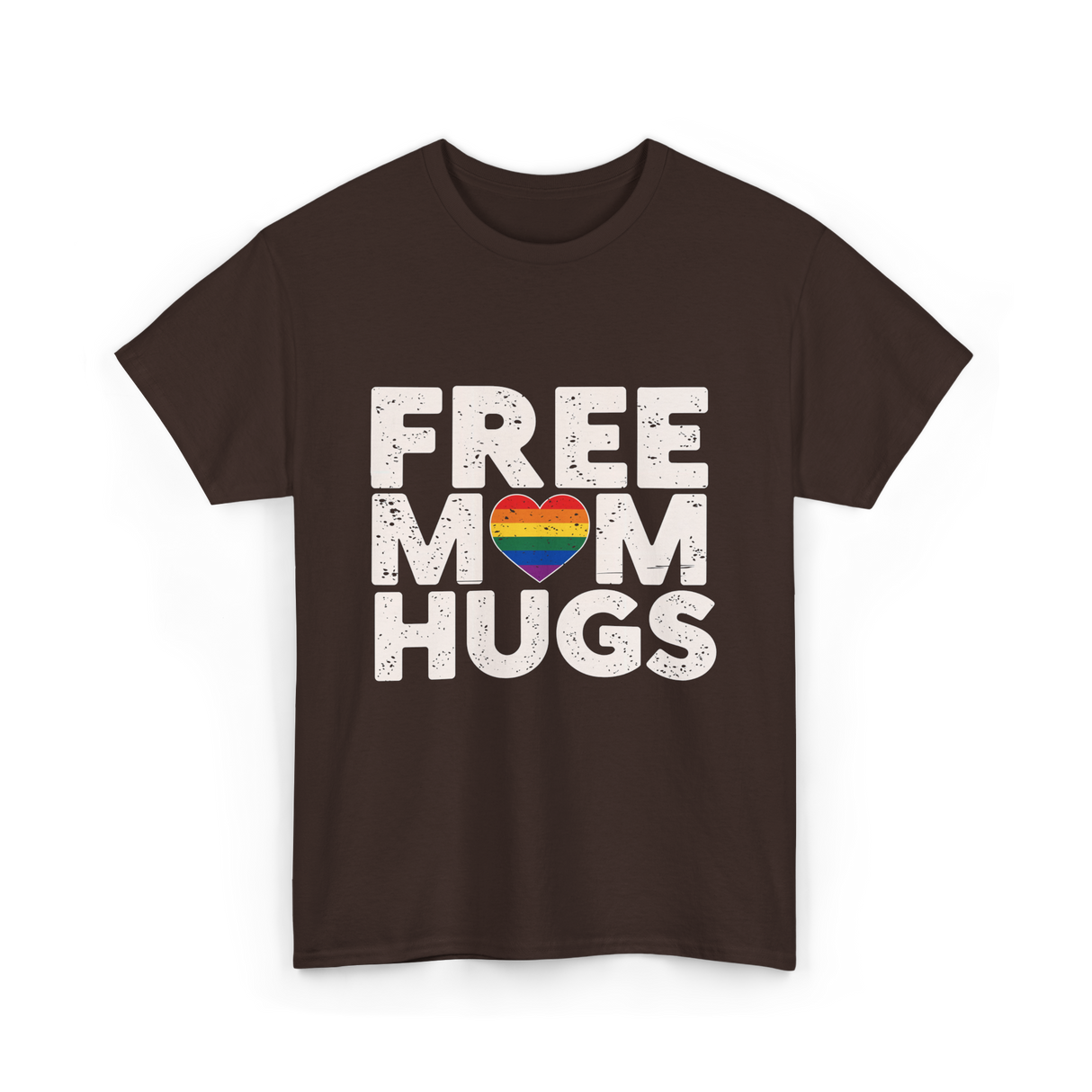 Free Mom Hugs Pride Love T-Shirt - Dark Chocolate