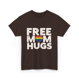 Free Mom Hugs Pride Love T-Shirt - Dark Chocolate