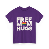 Free Mom Hugs Pride Love T-Shirt - Purple