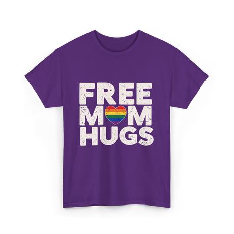 Free Mom Hugs Pride Love T-Shirt - Purple