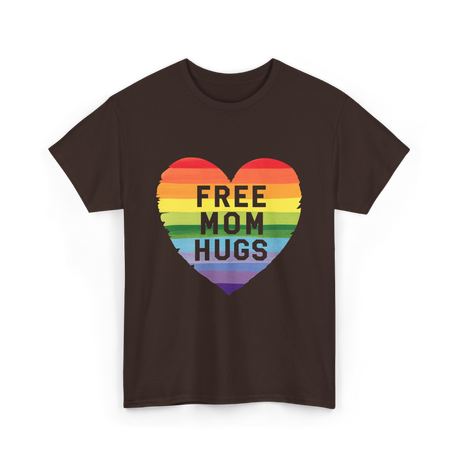 Free Mom Hugs Pride Love T-Shirt - Dark Chocolate