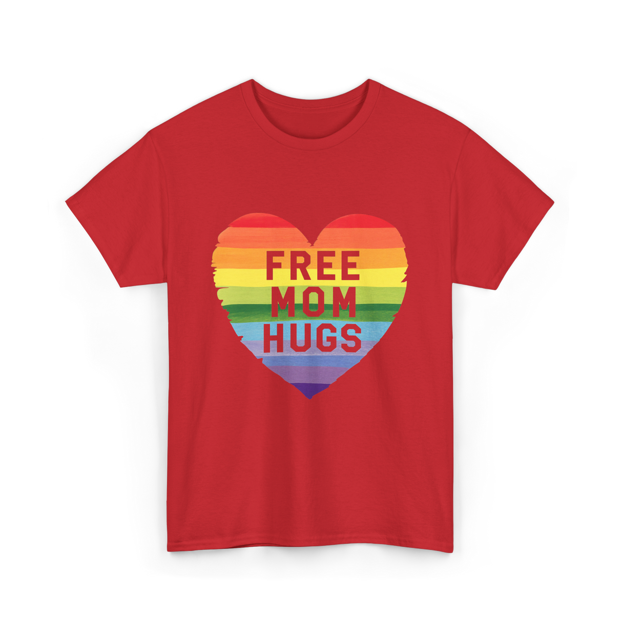 Free Mom Hugs Pride Love T-Shirt - Red