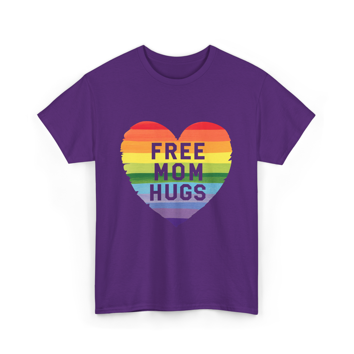 Free Mom Hugs Pride Love T-Shirt - Purple