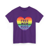 Free Mom Hugs Pride Love T-Shirt - Purple