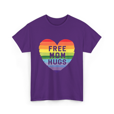 Free Mom Hugs Pride Love T-Shirt - Purple