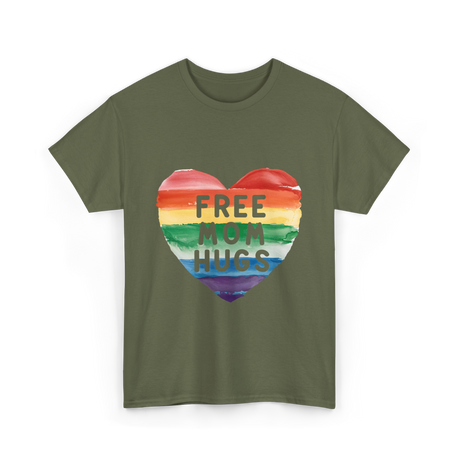Free Mom Hugs Pride T-Shirt - Military Green