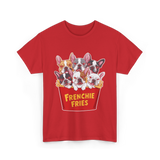 Frenchie Fries Bulldog Dog Lovers T-Shirt - Red