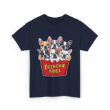 Frenchie Fries Bulldog Dog Lovers T-Shirt - Navy