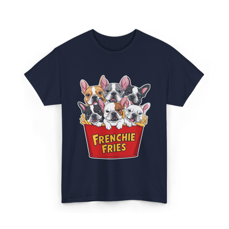 Frenchie Fries Bulldog Dog Lovers T-Shirt - Navy