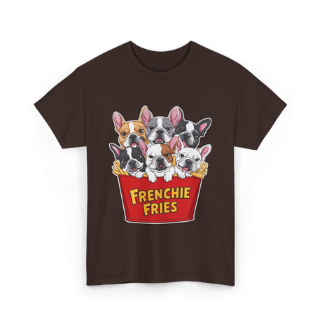 Frenchie Fries Bulldog Dog Lovers T-Shirt - Dark Chocolate