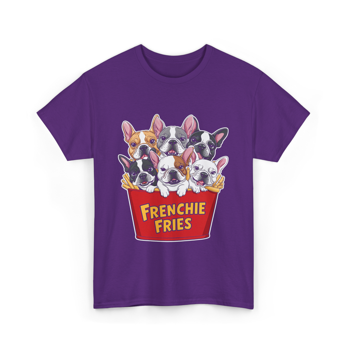 Frenchie Fries Bulldog Dog Lovers T-Shirt - Purple