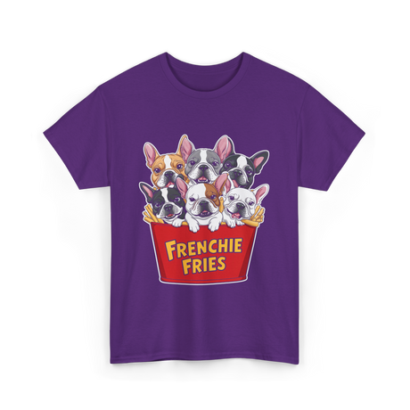 Frenchie Fries Bulldog Dog Lovers T-Shirt - Purple