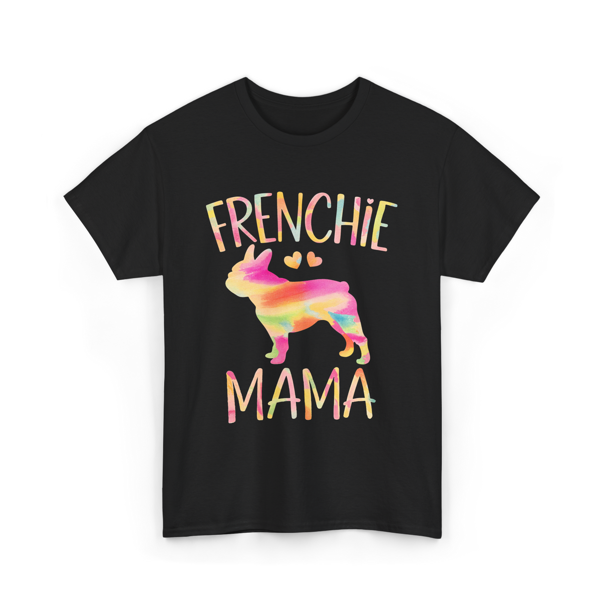 Frenchie Mama Colorful Bulldog T-Shirt - Black