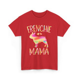 Frenchie Mama Colorful Bulldog T-Shirt - Red