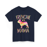 Frenchie Mama Colorful Bulldog T-Shirt - Navy