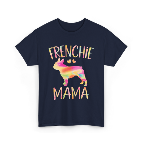 Frenchie Mama Colorful Bulldog T-Shirt - Navy